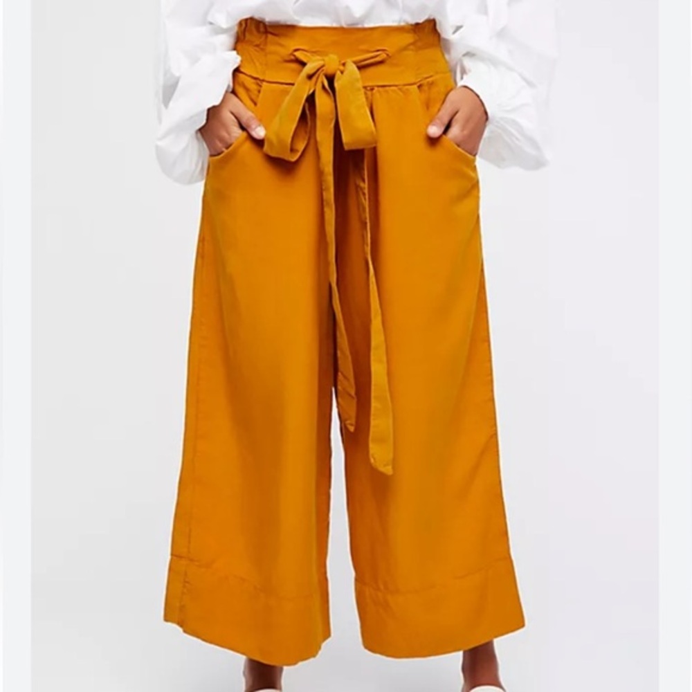 Free People Wide Leg Tie Front Pants size extra small